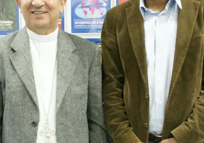 Dom Joao Costa y Luiz Claudio Lopes da Silva de CARITAS BRASIL-Foto Irene-Hdez-Sanjuan-ManosUnidas