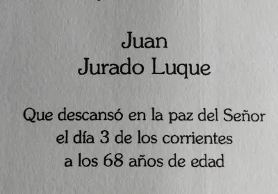 Descansa en paz, Juan Jurado