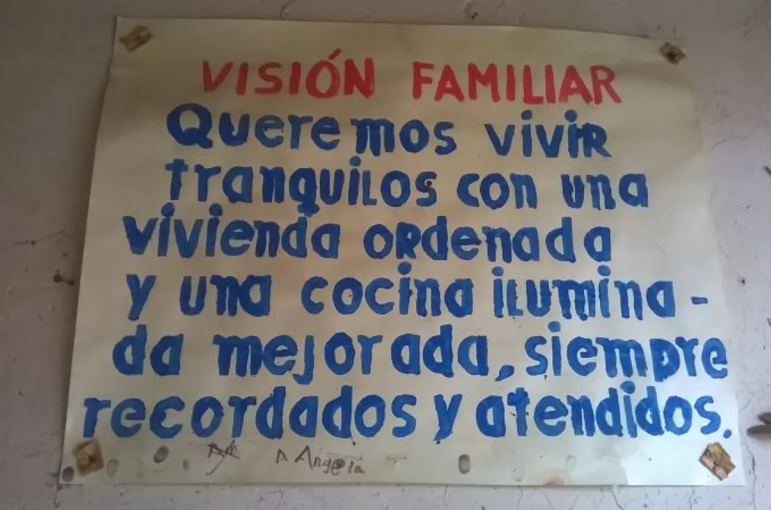 Cartel de uno de los proyectos de Manos Unidas en Perú. Foto Cáritas Huancayo