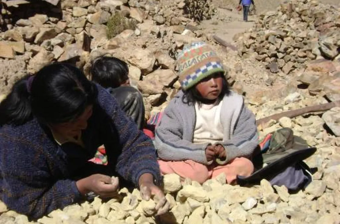 Mujeres mineras en Japo, Bolivia