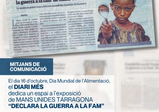 Diari Més sobre exposició de Mans Unides a Ateneu Juvenil de Cambrils