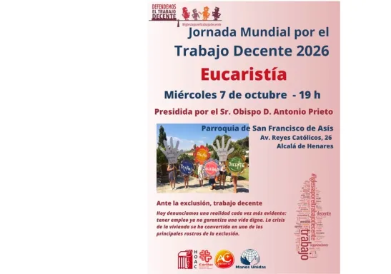 Cartel de la Eucaristía 2026 por un trabajo decente