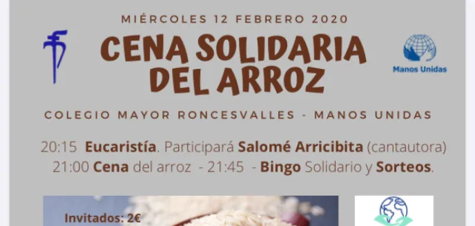Cena solidaria del arroz en el Colegio Mayor Roncesvalles