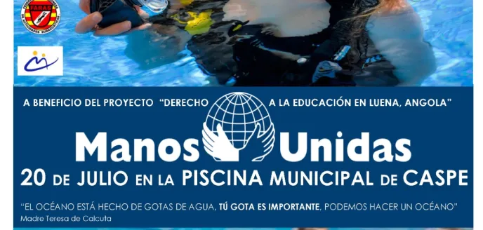 Cartel Bautismo Subacuático Solidario en Caspe