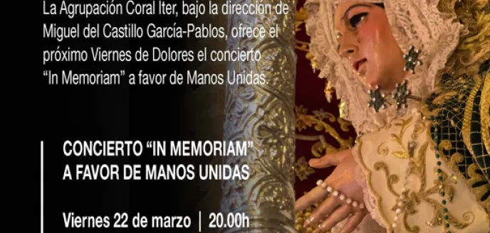 Cartel del concierto "In Memoriam" de la Coral ITER a beneficio de Manos Unidas