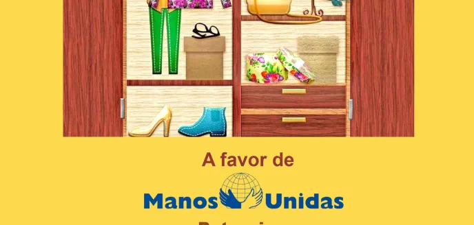 Cartel del rastrillo solidario del hotel Wellington a favor de Manos Unidas