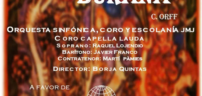 Cartel del V concierto Voces Unidas de la orquesta de la JMJ a favor de Manos Unidas