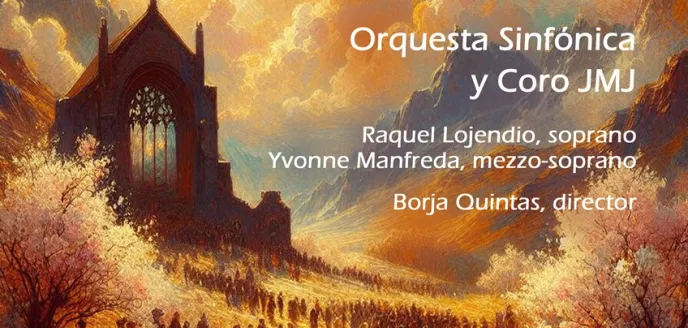 Cartel del VII concierto Voces Unidas de la orquesta de la JMJ a favor de Manos Unidas