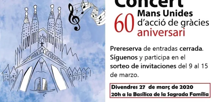 Concierto accion gracias 60 anos Manos Unidas en la Basilica Sagrada Familia