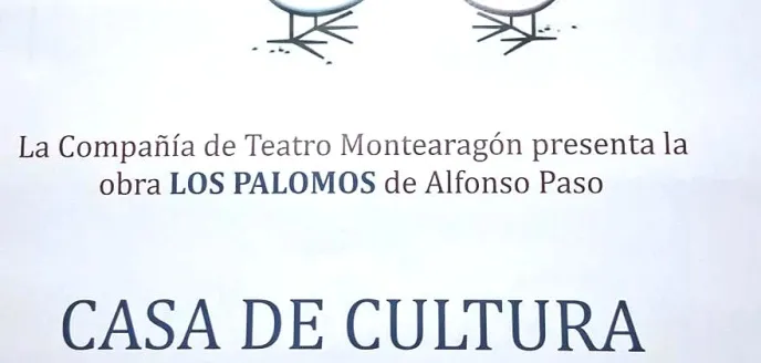 Cartel teatro solidario "Los palomos" en Tauste
