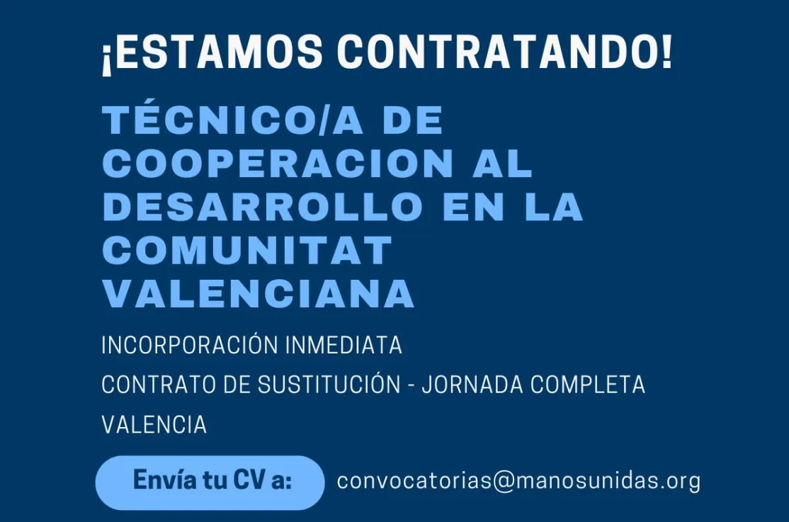 Técnico de cooperación al desarrollo en la Comunitat Valenciana