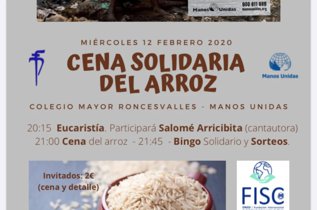 Cena solidaria del arroz en el Colegio Mayor Roncesvalles