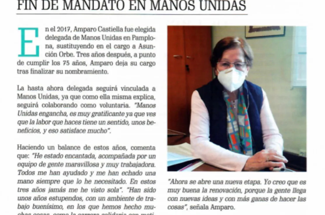 La Verdad publica el fin de mandato de Amparo Castiella en la delegación de Pamplona