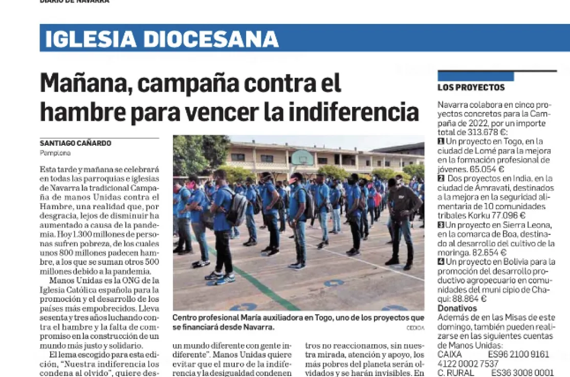 Campaña contra el hambre para vencer la Indiferencia