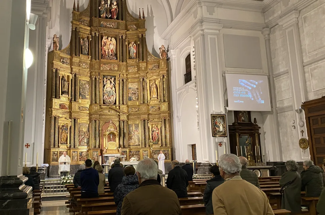 Misa de ayuno voluntario en la Parroquia de San Miguel de Pamplona