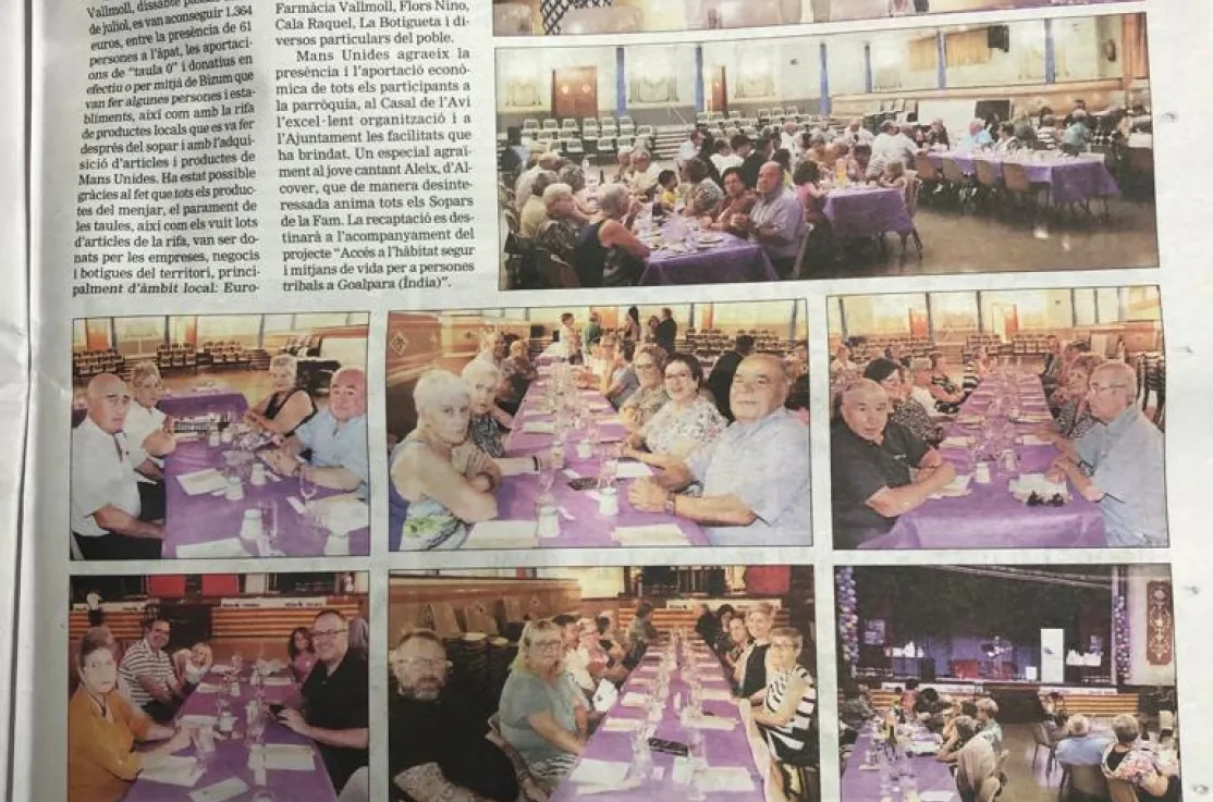 El Vallenc publica la Cena del Hambre en Vallmoll