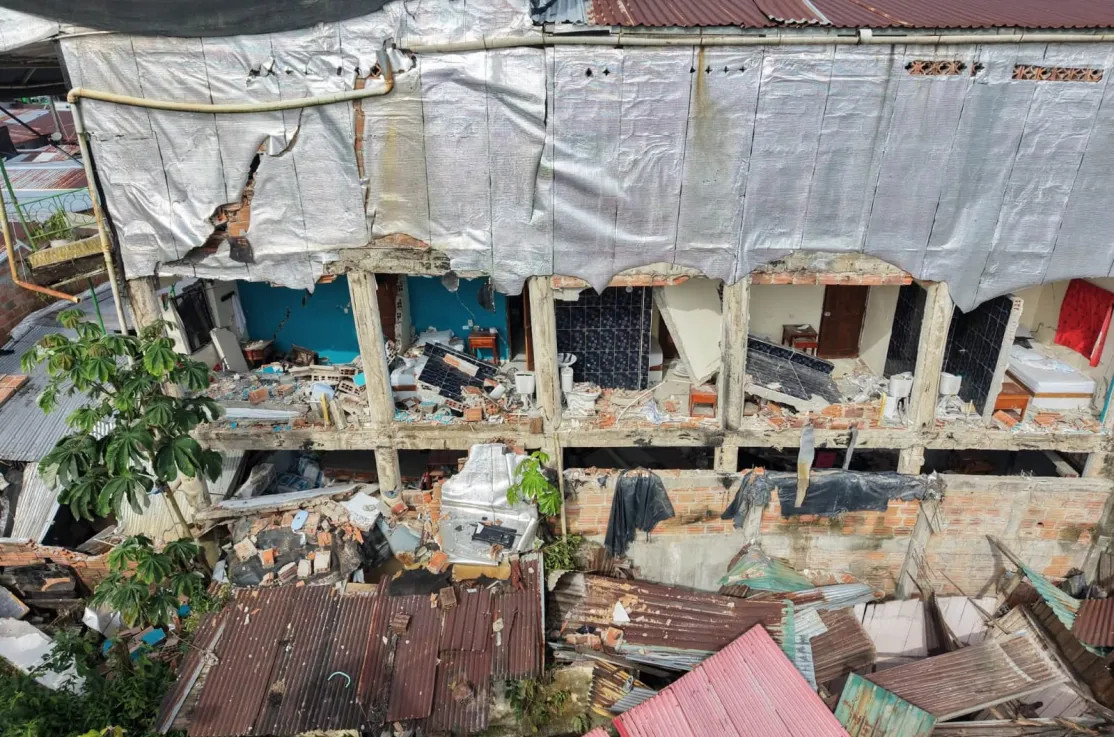 Imagen vivienda destruida terremoto Colombia_zona Chocó