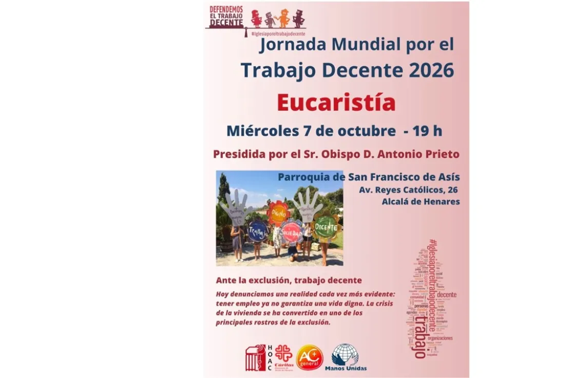 Cartel de la Eucaristía 2026 por un trabajo decente