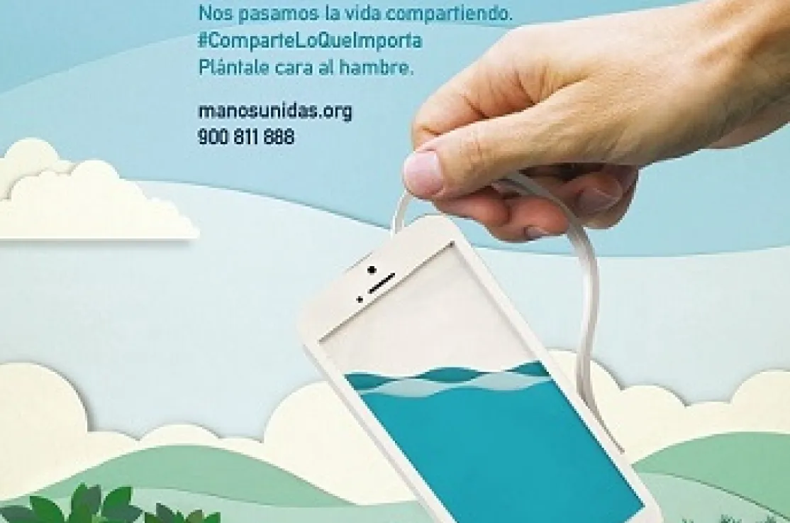 Cartel de la Campaña 59 de Manos Unidas "Comparte lo que Importa"
