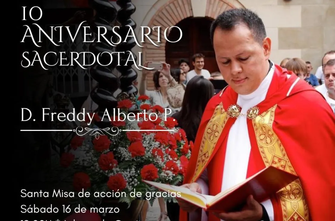 X Aniversario Sacerdotal de D. Freddy Pérez, Consiliario de Manos Unidas y párroco de Cariñena