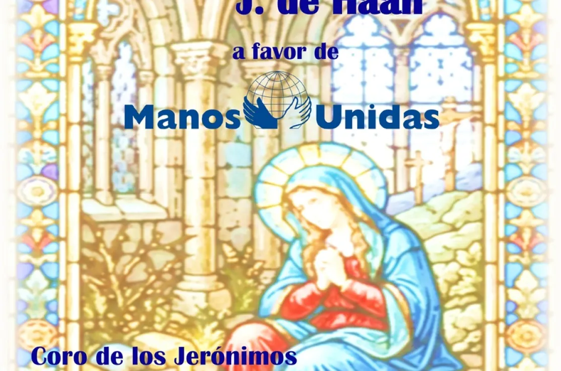 Cartel del concierto del Coro de San Jerónimo el Real a beneficio de Manos Unidas