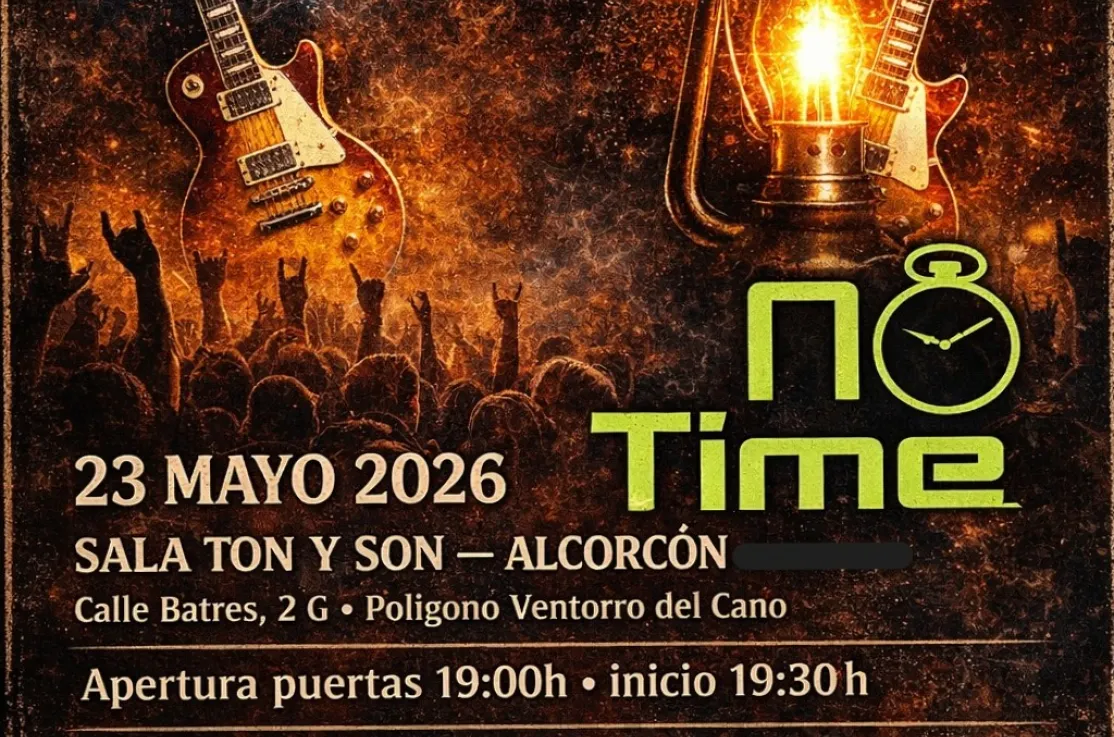 Cartel del concierto los grupos Los Otros y No Time a beneficio de Manos Unidas 