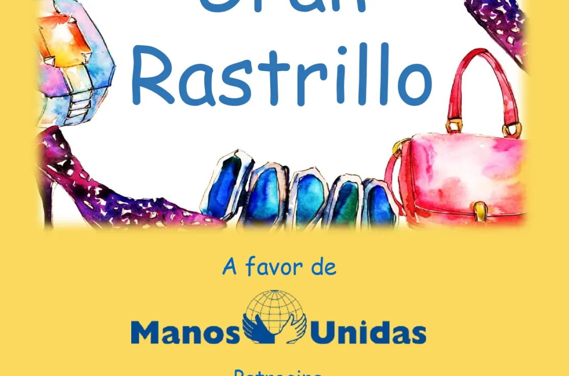 Cartel del rastrillo solidario en el hotel Wellington a favor de Manos Unidas Madridf