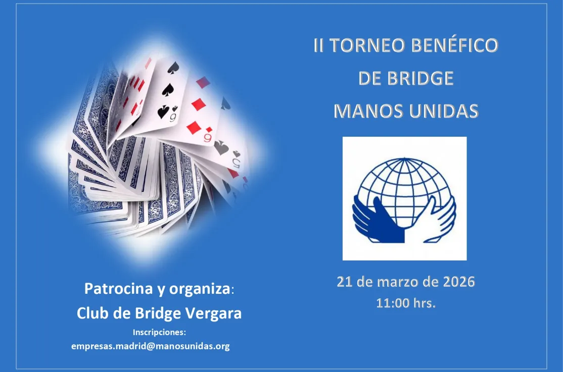 Cartel del "II torneo benéfico de bridge Manos Unidas"