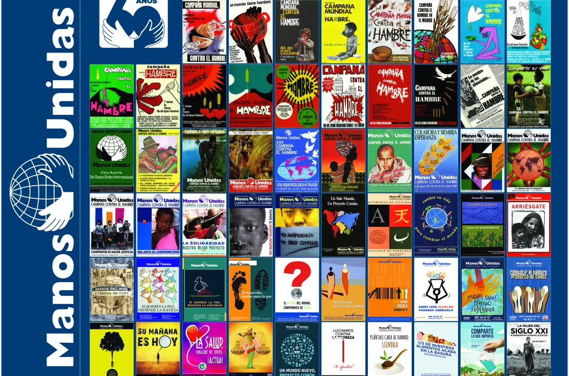Histórico de carteles de todas las campañas de Manos Unidas