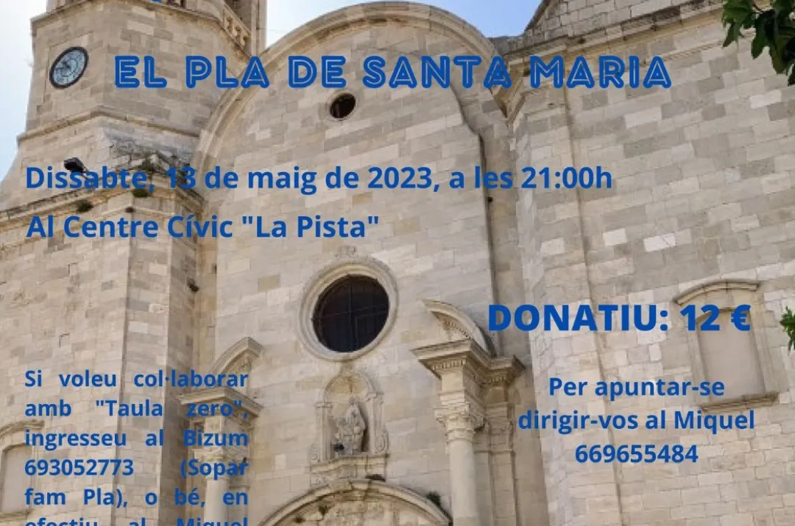 Cena Solidaria en El Pla de Santa Maria