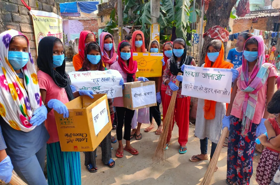 Actividades para las niñas del extrarradio de la ciudad de Patna (India). Foto:Manos Unidas 