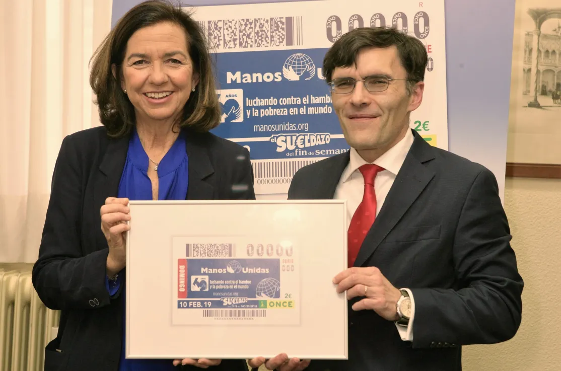 Imagen del Cupón de la ONCE dedicado al 60 aniversario de Manos Unidas. Foto:ONCE 