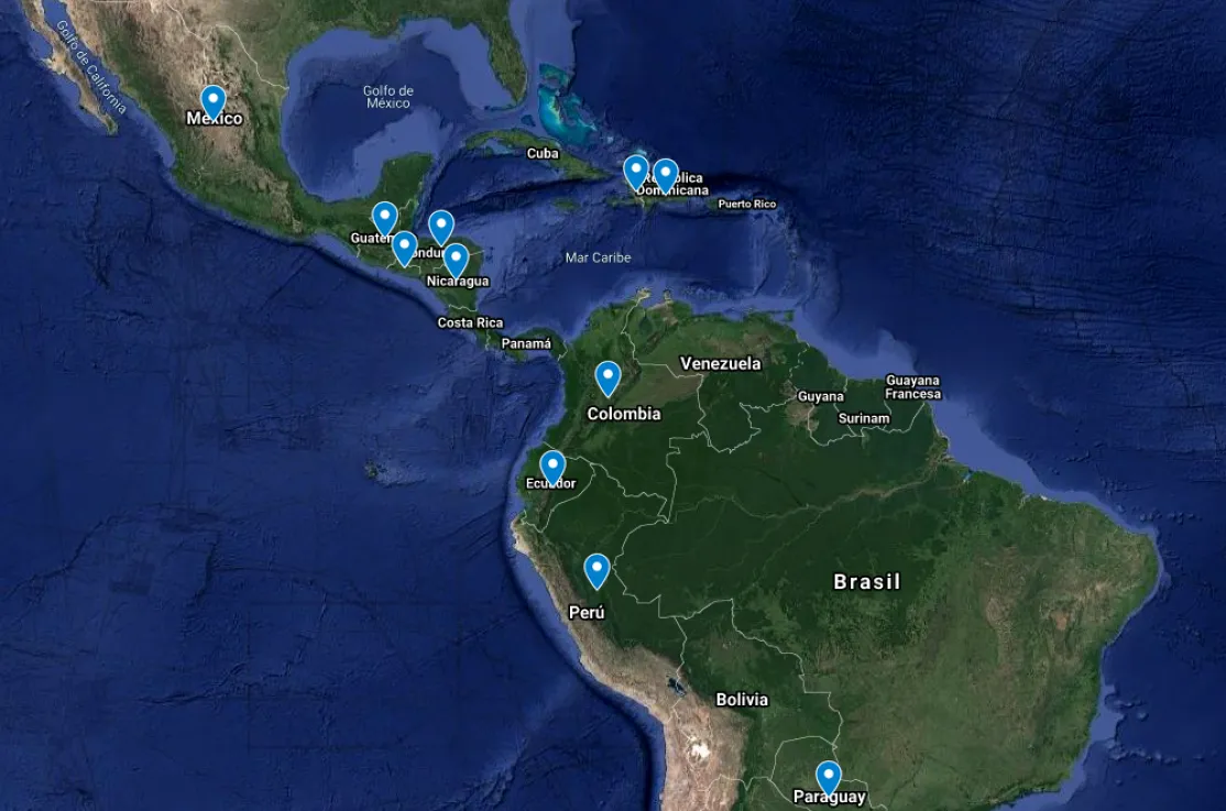 Mapa de los proyectos de emergencia contra el coronavirus en América Latina