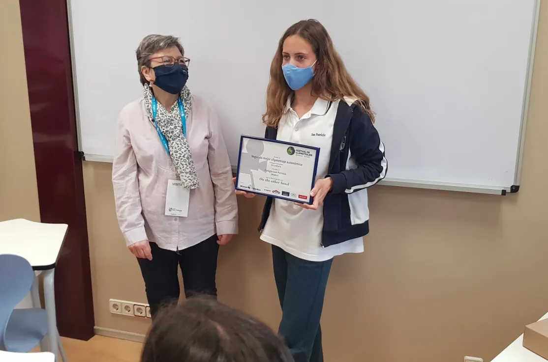 El colegio San Patricio de Madrid recibe el 2º premio de Clipmetrajes MU 2021