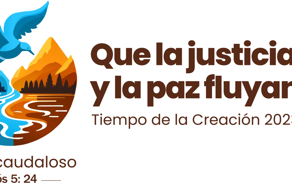 Unidos por la justicia y la paz en nuestra casa común. Tiempo de la Creación 2023. Logo oficial.