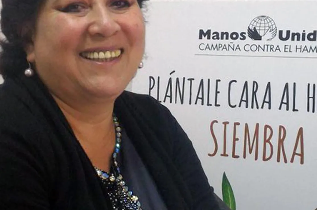 Sonia Brito a su visita a Manos Unidas.