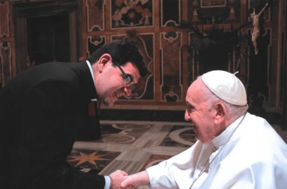 Monseñor Manent, con el recientemente fallecido Papa Francisco