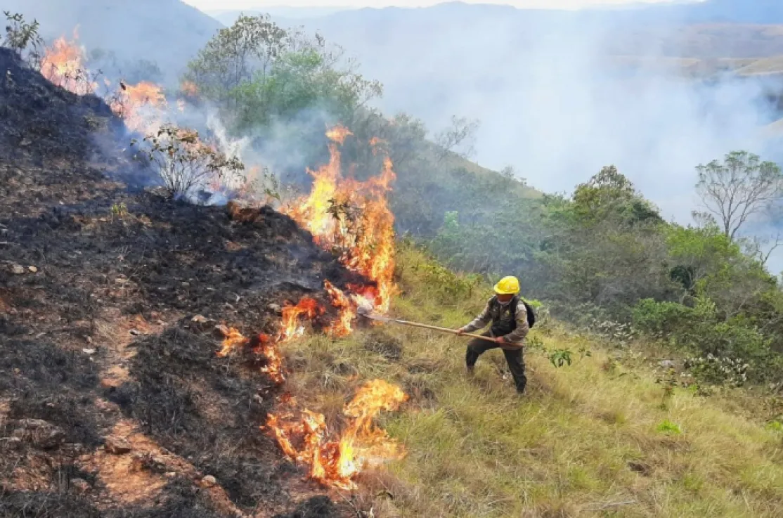 Foto de los incendios que arrasaron Bolivia en agosto, obtenida de la web del Gobierno andino