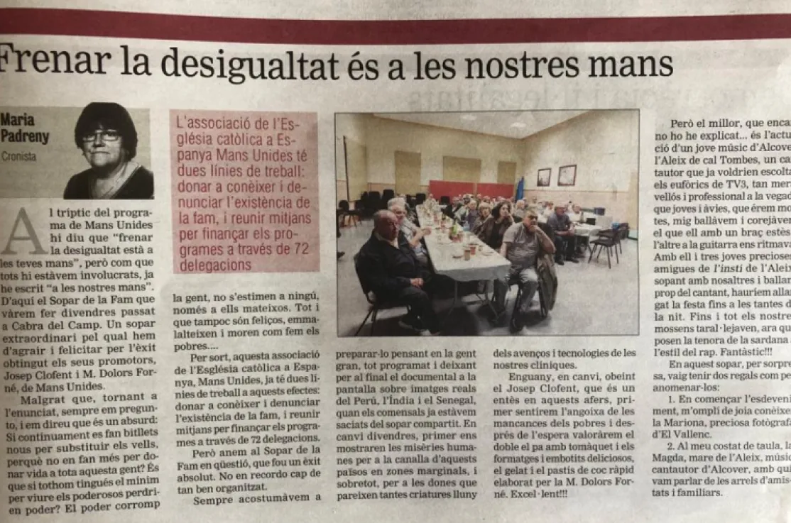 “Frenar la desigualdad está en nuestras manos” 
