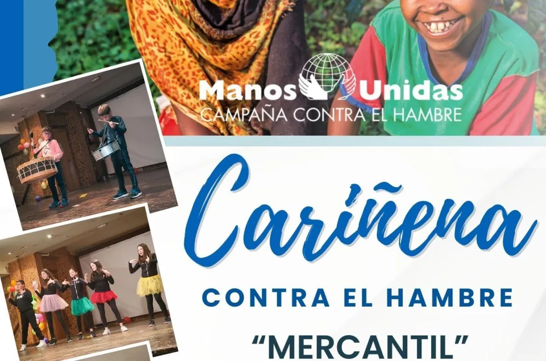 Cartel Festival Solidario a beneficio de Manos Unidas en Cariñena
