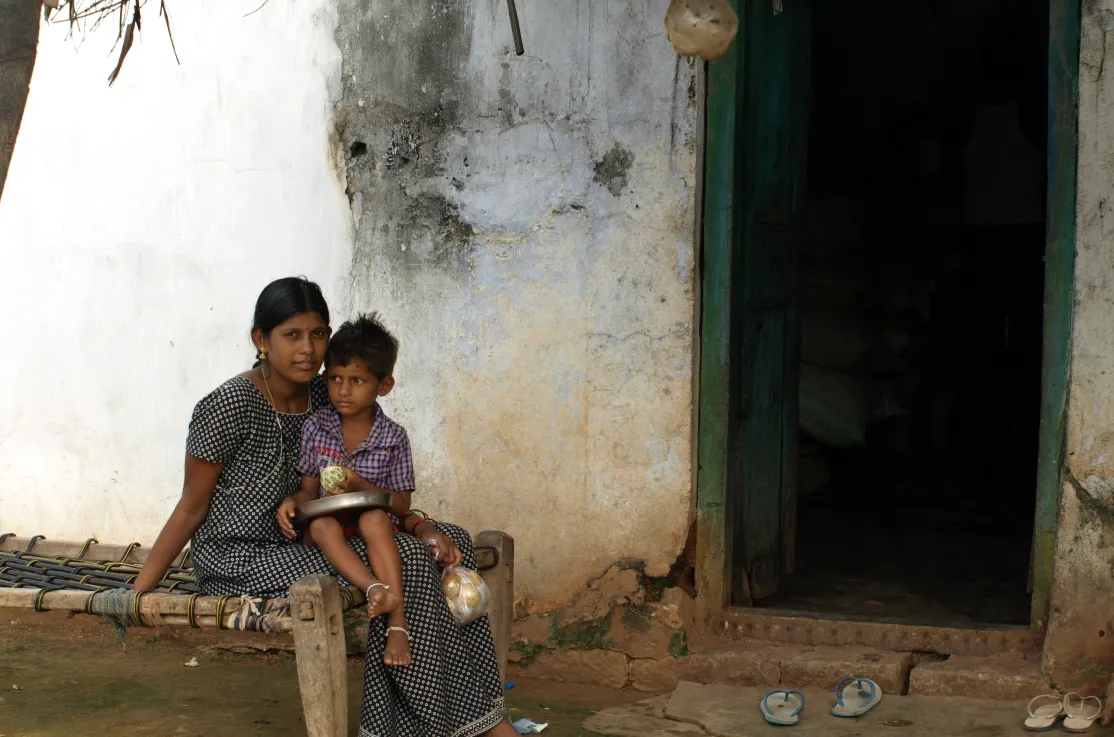 Niños en Warangal. Proyecto seguridad alimentaria. India. Foto: Manos Unidas/María José Pérez