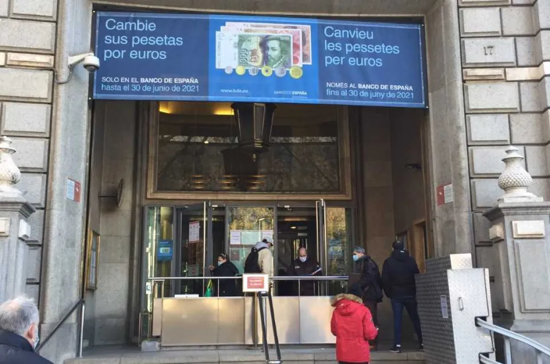 Cambio de las antiguas pesetas por euros, destinados a nuestros proyectos de desarrollo