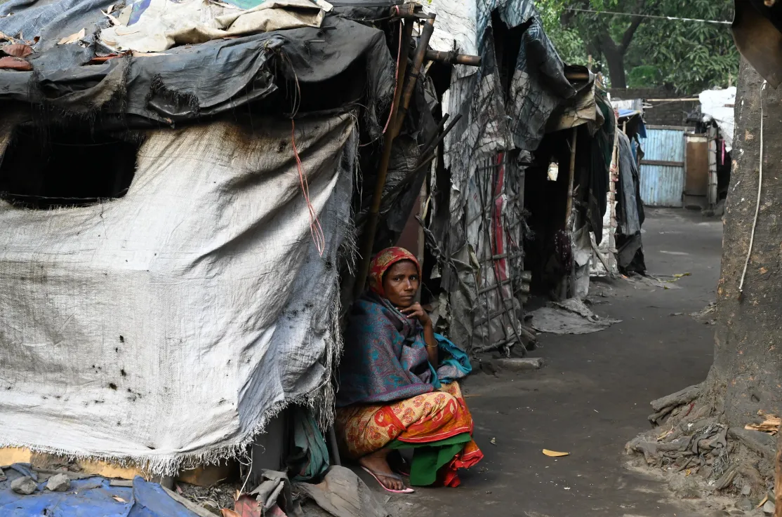 Mujer en un slum