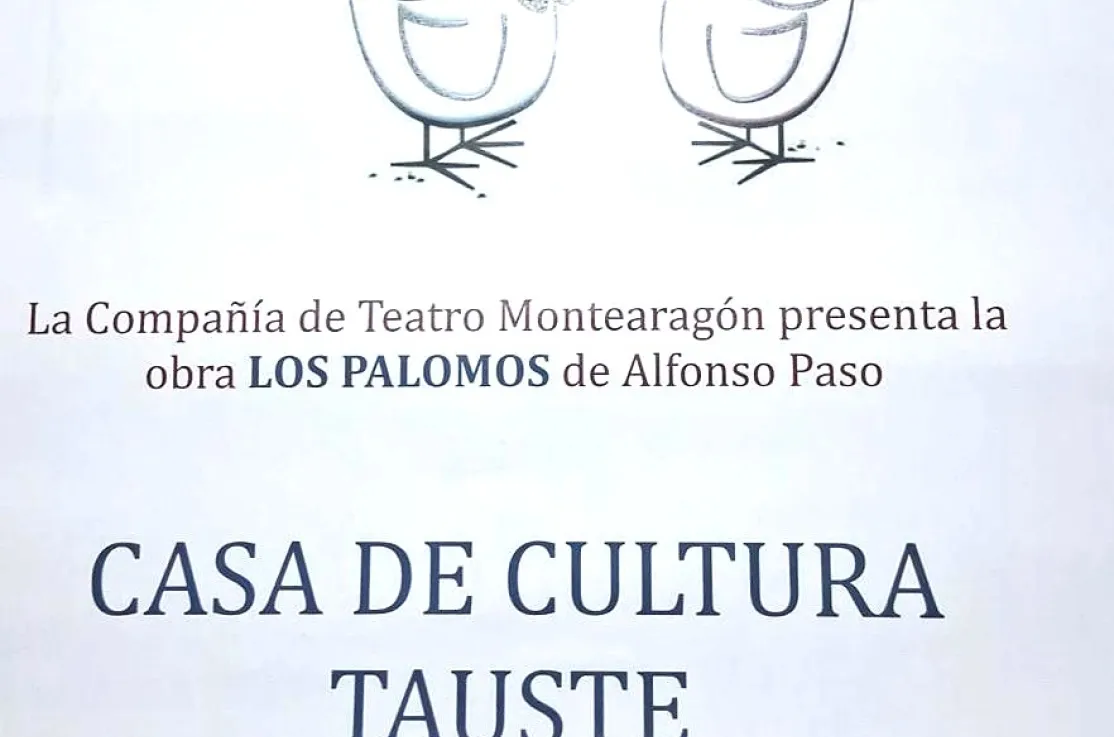 Cartel teatro solidario "Los palomos" en Tauste