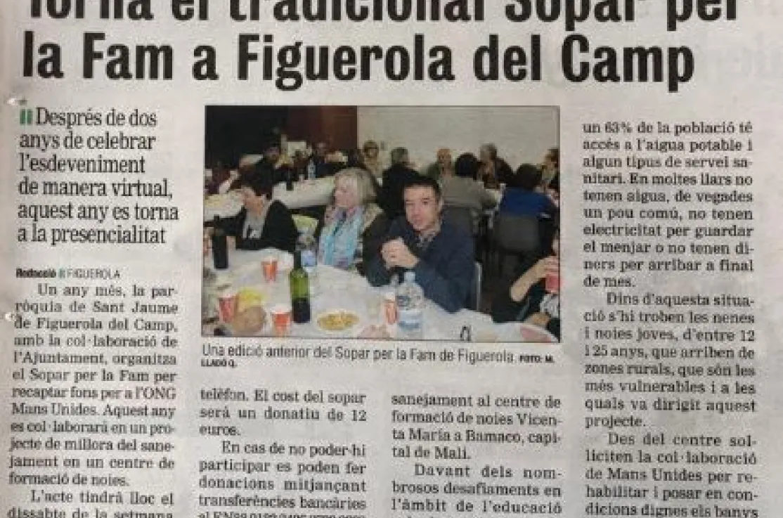 Cena Solidaria en Figuerola del Camp