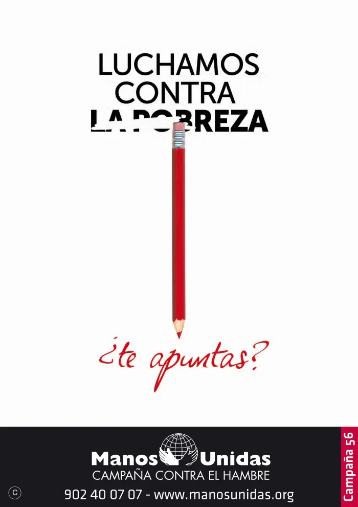 Cartel de la campaña 56 de Manos Unidas- Autor Alfredo León