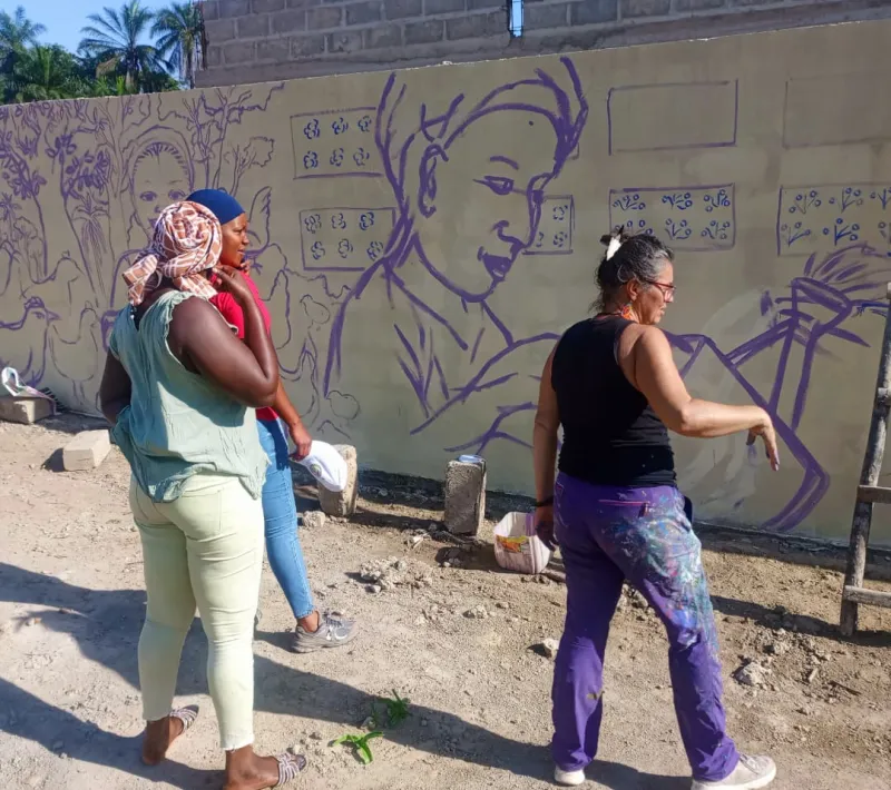 11. primeros trazos en muro metodologia del cuerpo al muro kataba