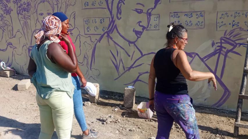 11. primeros trazos en muro metodologia del cuerpo al muro kataba