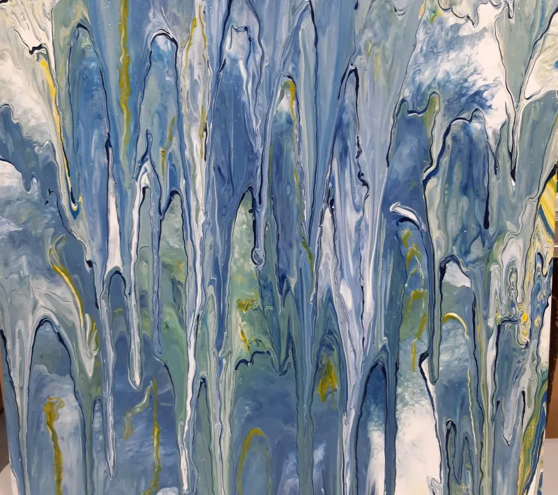 Estalactitas en azul. 60 x 60 cm. Arte Solidario. Manos Unidas Valencia