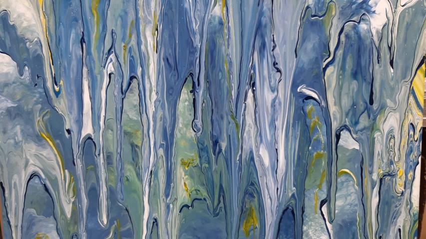 Estalactitas en azul. 60 x 60 cm. Arte Solidario. Manos Unidas Valencia